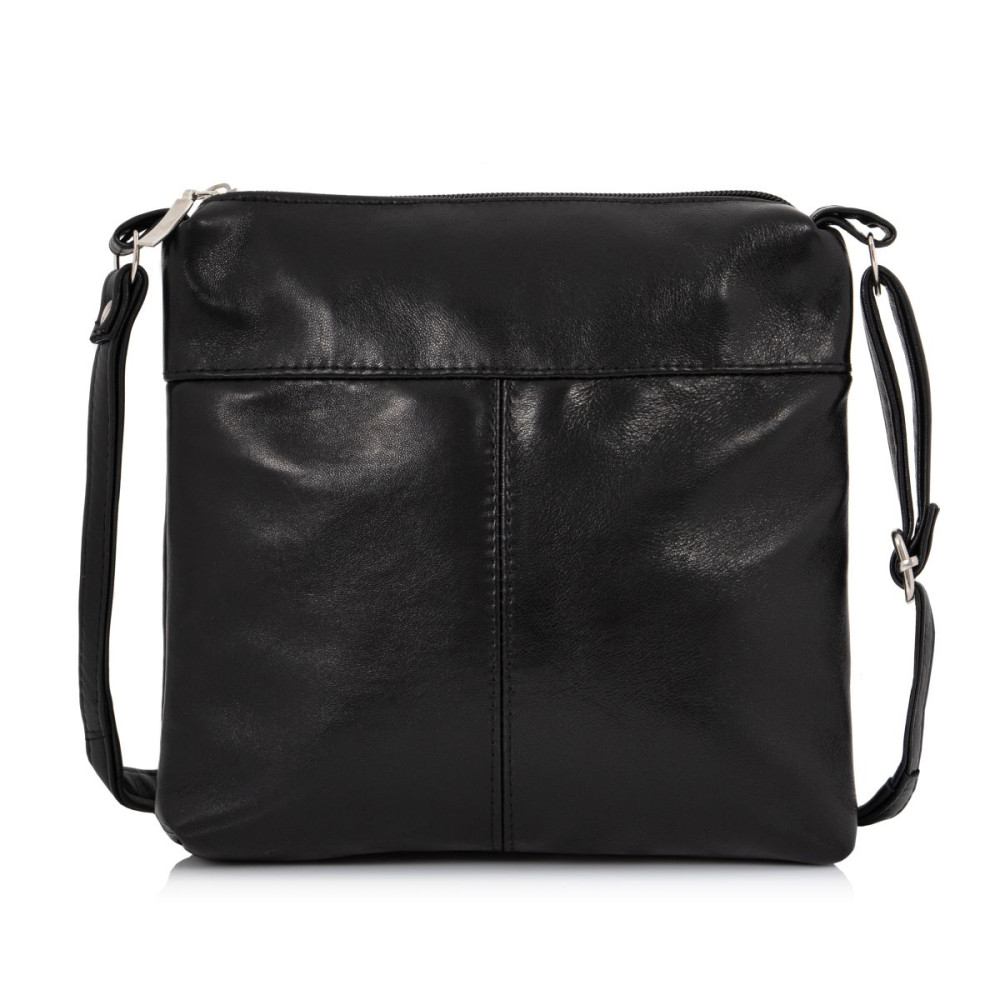 czarna mala torebka listonoszka kwadratowa skora naturalna fabi